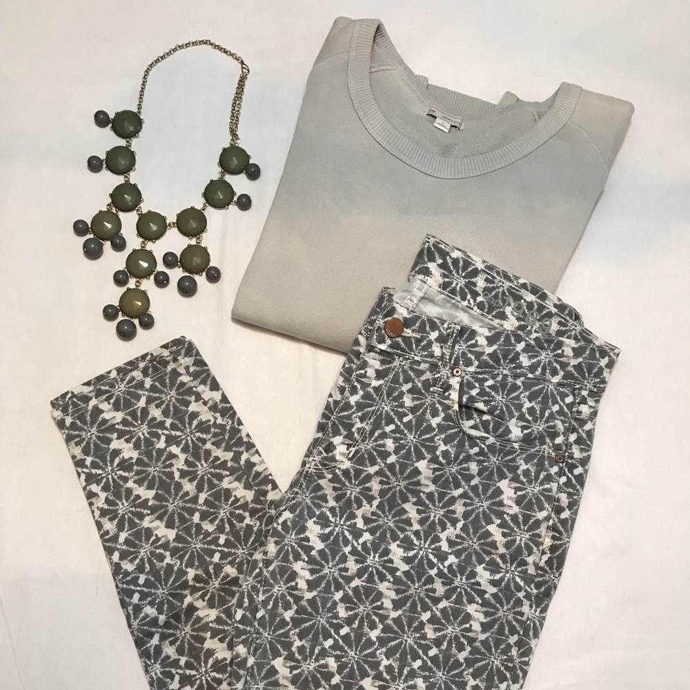 Gap Grey Floral Print Stretch Legging Jeans Sz 29